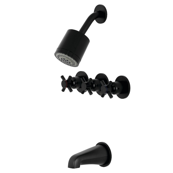 Tub and Shower Faucet, Matte Black, Wall Mount